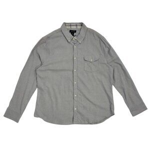 Porter + Ash Mens Gray Button-Up Shirt L/S 95% Cotton 5% Cashmere M/L, NWT